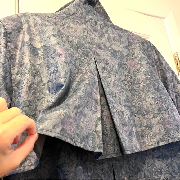 💜 Vintage London Fog Trench Coat Floral 1980s or 1990s Outerwear Great C… - Picture 2 of 15